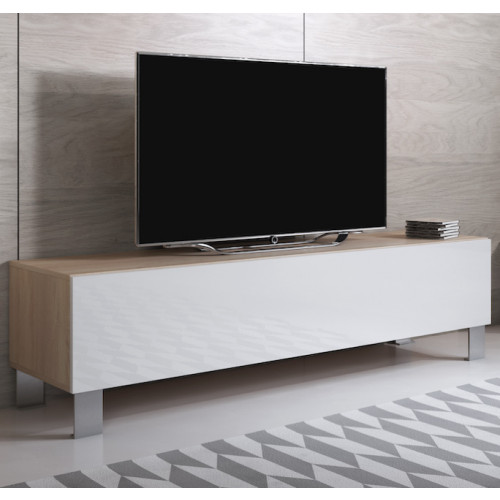 mueble-tv-leiko-h2-160x30-pies-aluminio-sonoma-blanco