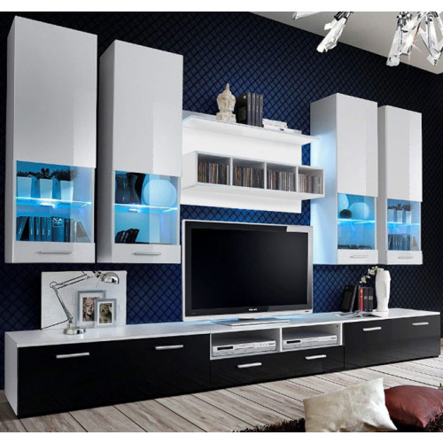 Mueble salon eva2 blanco negro