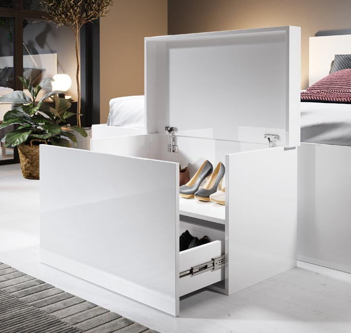 Baúl zapatero Dante en color blanco